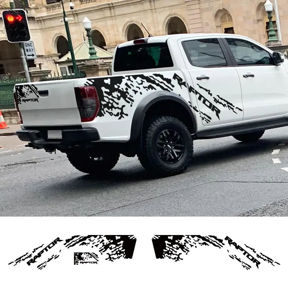 Splash Grunge Body Side Decal for Ford F-150 Raptor / Ranger | 3-Piece Matte Vinyl Kit
