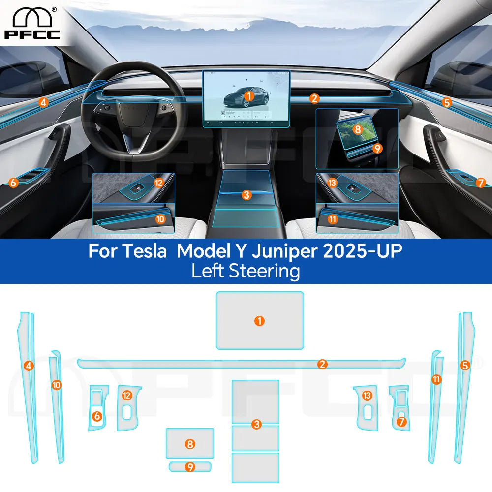 Precut PPF for Tesla Model Y Juniper (2025–2026) | TPU Headlight, Mirror, Pillar & Bumper Protection
