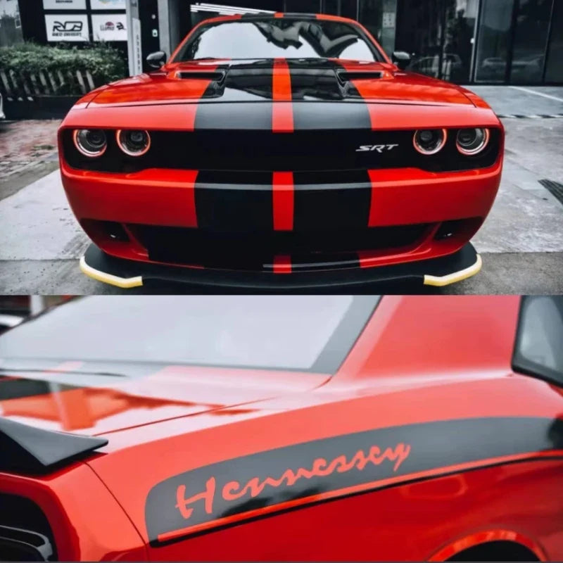 Dodge Challenger SRT Full Body Appearance Modification Vinyl Decal Kit – Premium Sport Graphic | Door & Waist Line