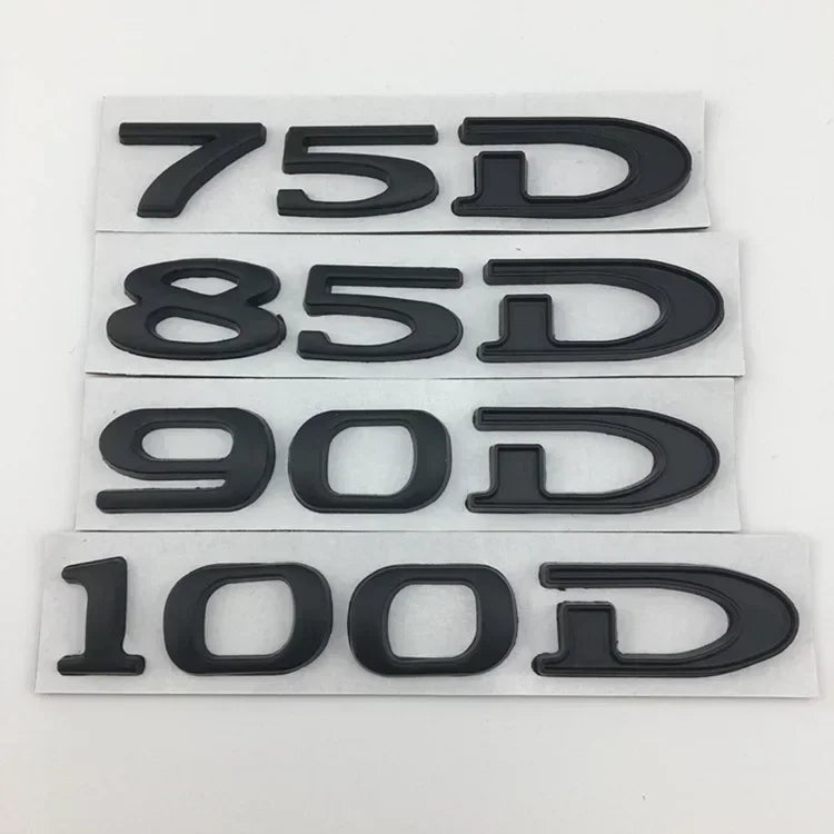 Rear Boot Trunk Tailgate Emblem Badge for Tesla Model 3 / S / X / Y | 75D 85D 90D 100D Sticker
