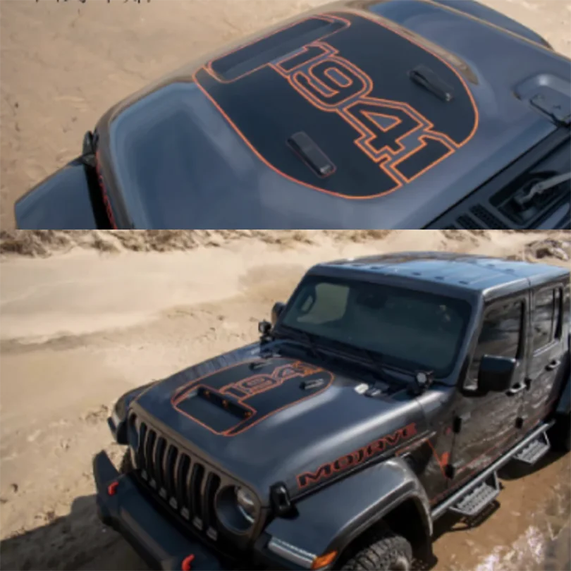 Jeep Wrangler & Gladiator Hood Decal – 1941 Reflective Matte Vinyl | Mojave, 392, Rubicon JL JT (2018–2024)