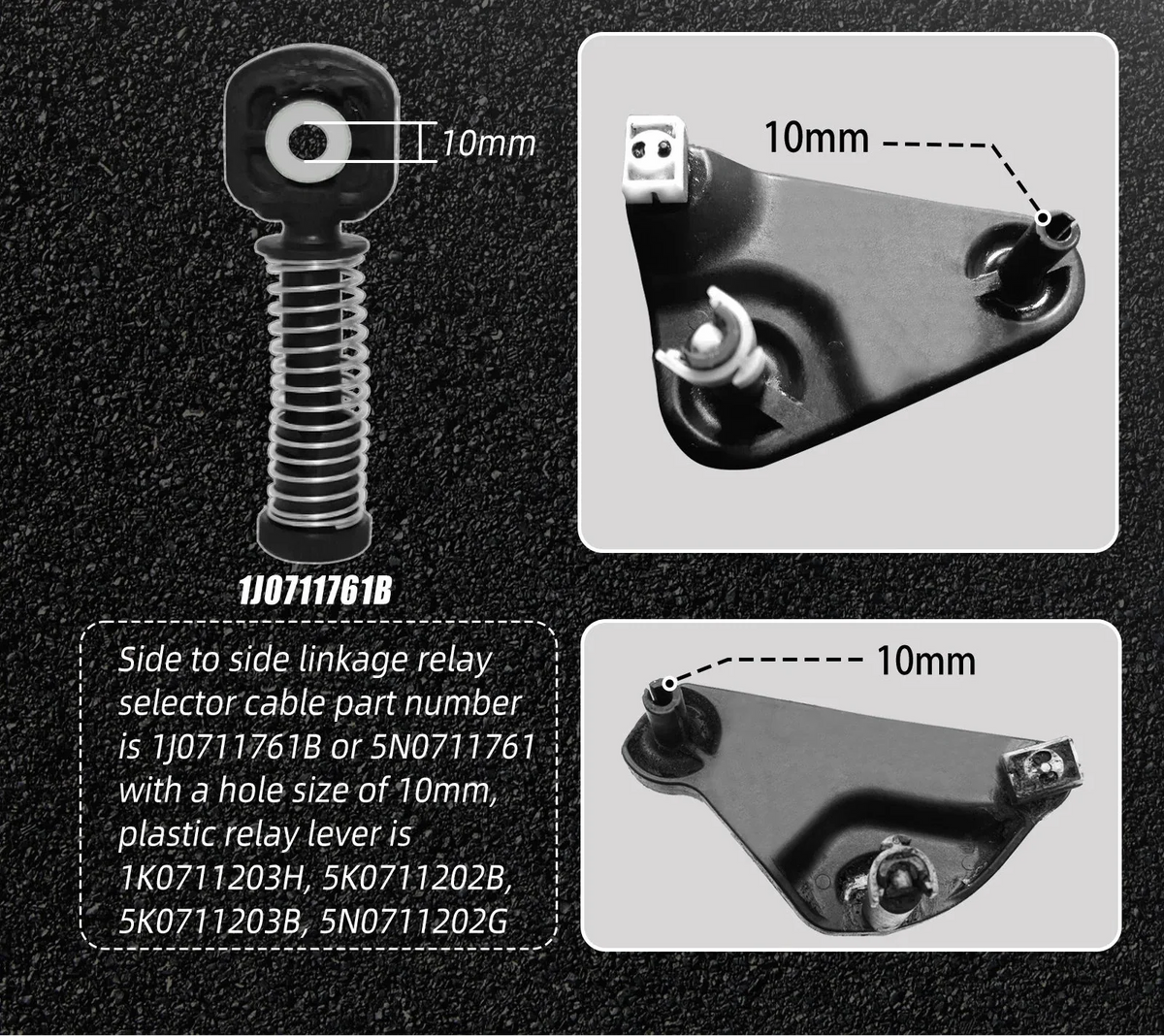 VW Golf MK7 / Jetta / Passat / Beetle / EOS / CC & Audi A3 / Q3 / TT Manual Transmission Billet Aluminium Shifter Bushing Kit (10mm Pin)