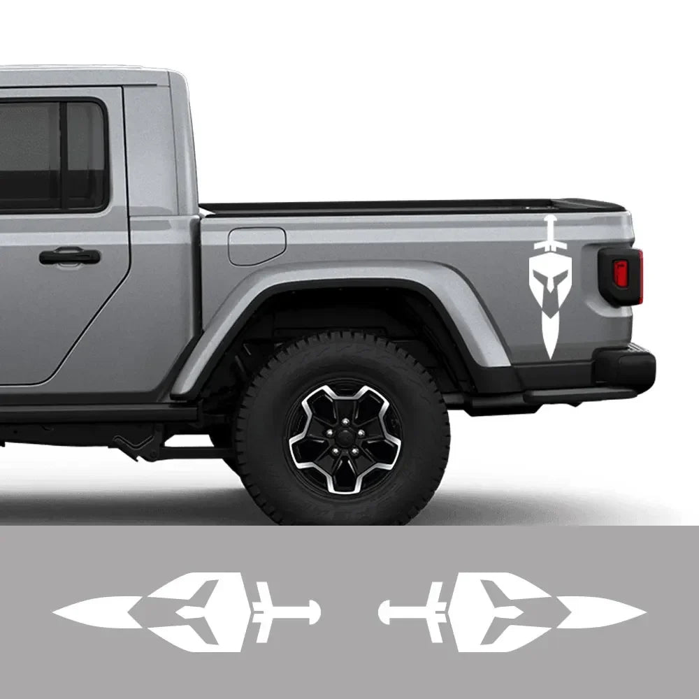 Shield & Sword Bed Side Decal for Jeep Gladiator JT | Vinyl Trunk Graphic Sticker