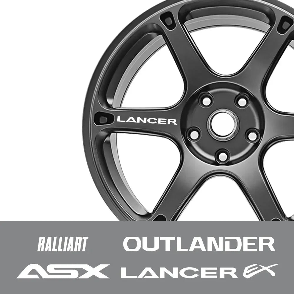 Wheel Rim Vinyl Decal for Mitsubishi Lancer / Outlander / Ralliart / ASX | DIY Rim Sticker Film