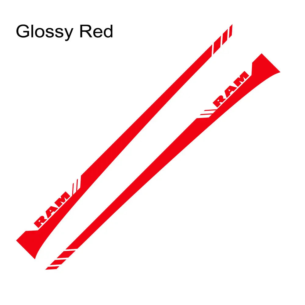 Dodge RAM Door Side Skirt Graphic Decal Kit (2 Pcs) – Custom Vinyl Sticker | 1500, 2500, Rebel, RTX | 12 Finishes