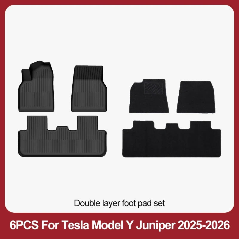 TPE Floor Mats & Luggage Mat for Tesla Model Y Juniper Premium / Performance (2025+) | All-Weather Set