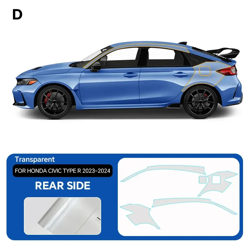 Precut PPF for Honda Civic Type R (2023–2024) | TPU Paint Protection Film Clear Bra