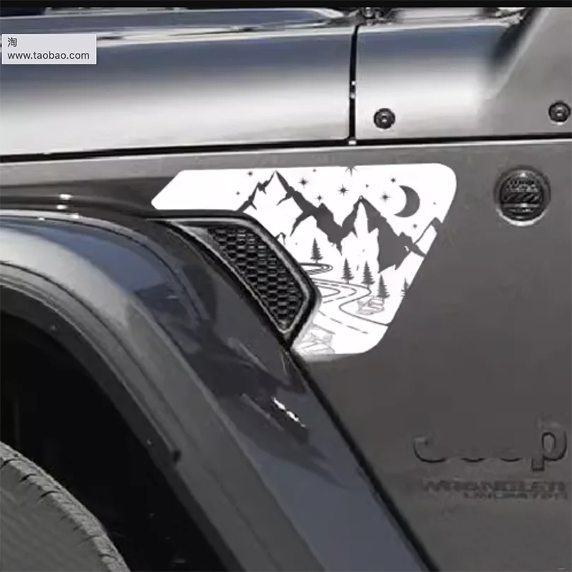 Eagle, Mountain Topo & Honeycomb Fender Vent Decal for Jeep Wrangler JL / Gladiator JT (2018–2023) | Vinyl Graphics