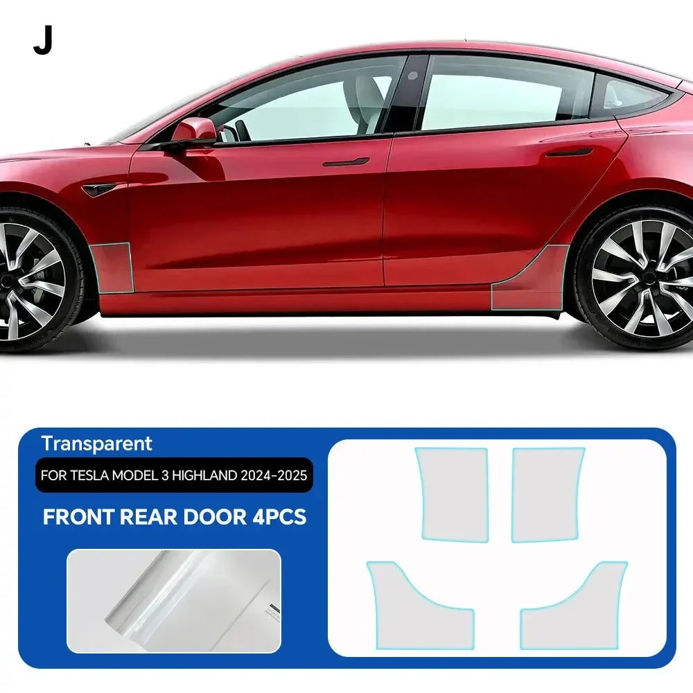 Precut PPF for Tesla Model 3 Highland (2024–2025) | TPU Headlight, Mirror & Door Handle Protection