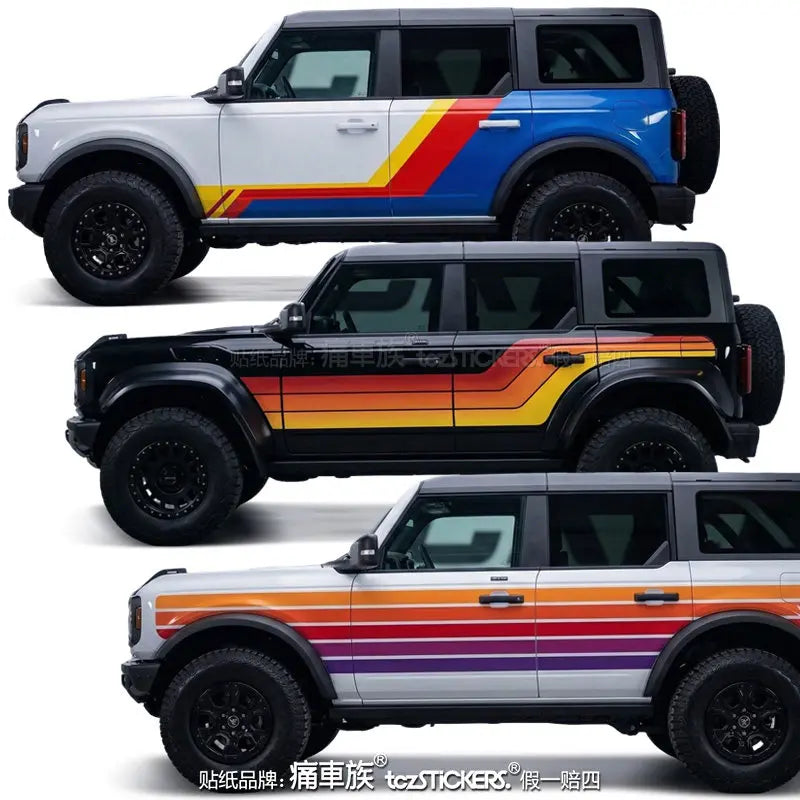 Full-Body Appearance Modification Sport Vinyl Decal Kit for Ford Bronco | Customized PVC Wrap