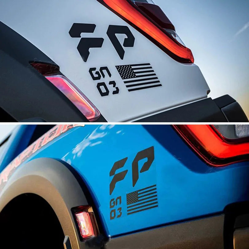 FP Performance USA Flag Bedside Decal for Ford F-150 / F-250 Raptor (Gen 1, 2 & 3) | Vinyl Sticker Pair