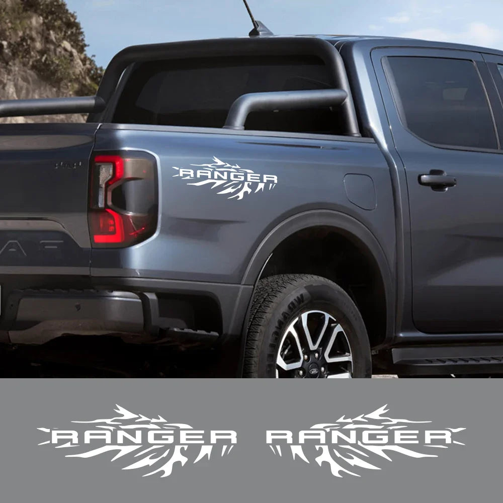 Splash Bed Side Decal for Ford Ranger Raptor XL / XLT / Lariat | 2-Piece Matte Vinyl Truck Graphic