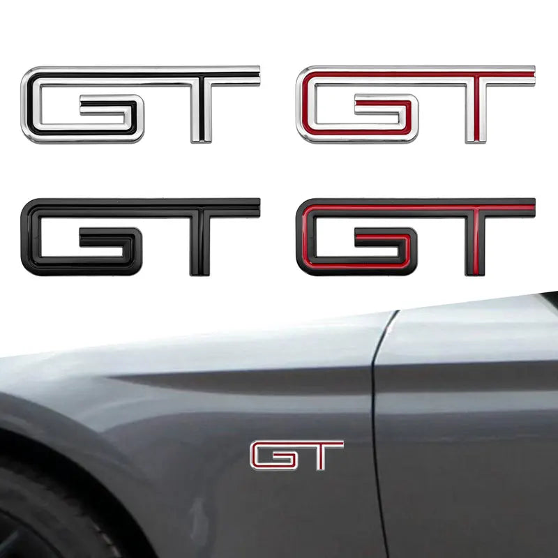 3D Chrome Metal GT Trunk Badge for Ford Mustang | Rear Decal Emblem Sticker