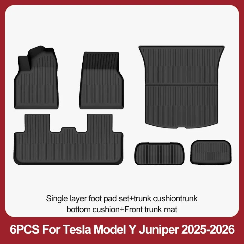 TPE Floor Mats & Luggage Mat for Tesla Model Y Juniper Premium / Performance (2025+) | All-Weather Set