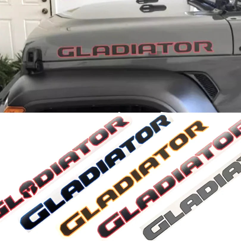Reflective Matte Hood, Fender & Bedside Letter Decal for Jeep Gladiator JT | Outlined Vinyl Wrap Pair
