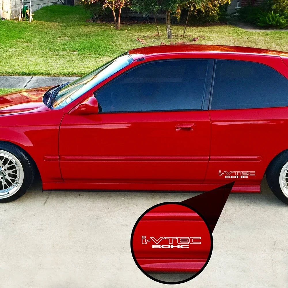 I-VTEC SOHC Sport Racing Vinyl Decal – 2-Pack Side Door Sticker | 9 Inches | 13 Colors