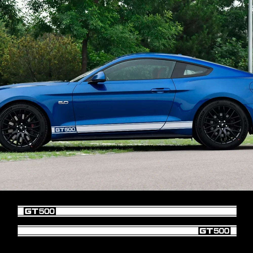 Long Door Side Skirt Stripe Decal for Ford Mustang Shelby GT500 | Sport Vinyl Sticker