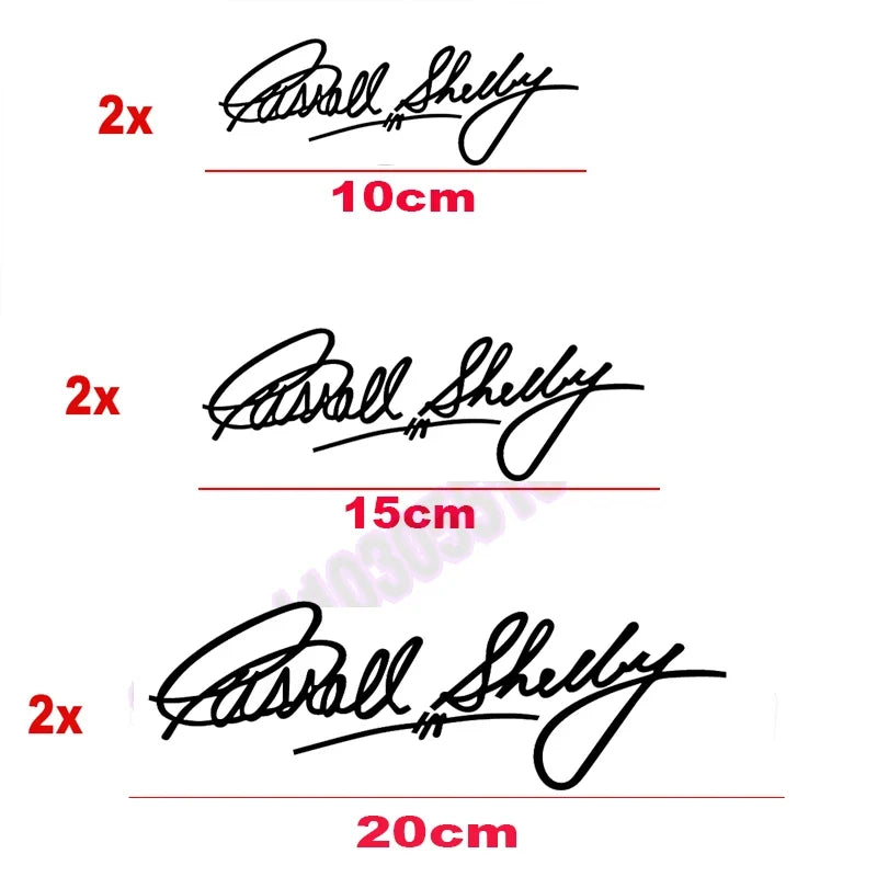 Carroll Shelby Interior & Window Vinyl Decal for Ford Mustang | 2-Piece Sticker