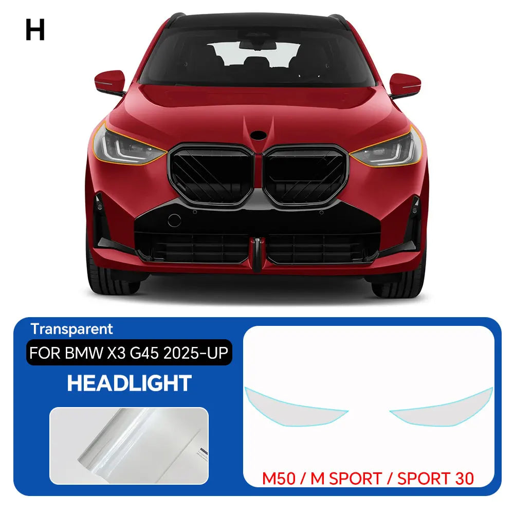 Precut PPF for BMW X3 G45 / M50 / M Sport (2025+) | TPU Headlight, Mirror & Pillar Protection