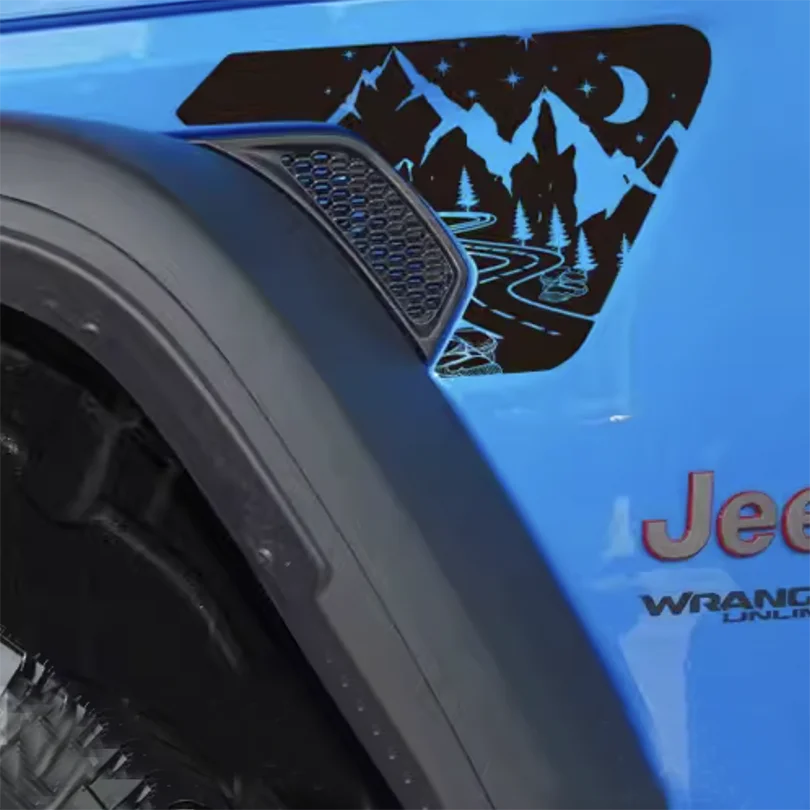 Eagle, Mountain Topo & Honeycomb Fender Vent Decal for Jeep Wrangler JL / Gladiator JT (2018–2023) | Vinyl Graphics