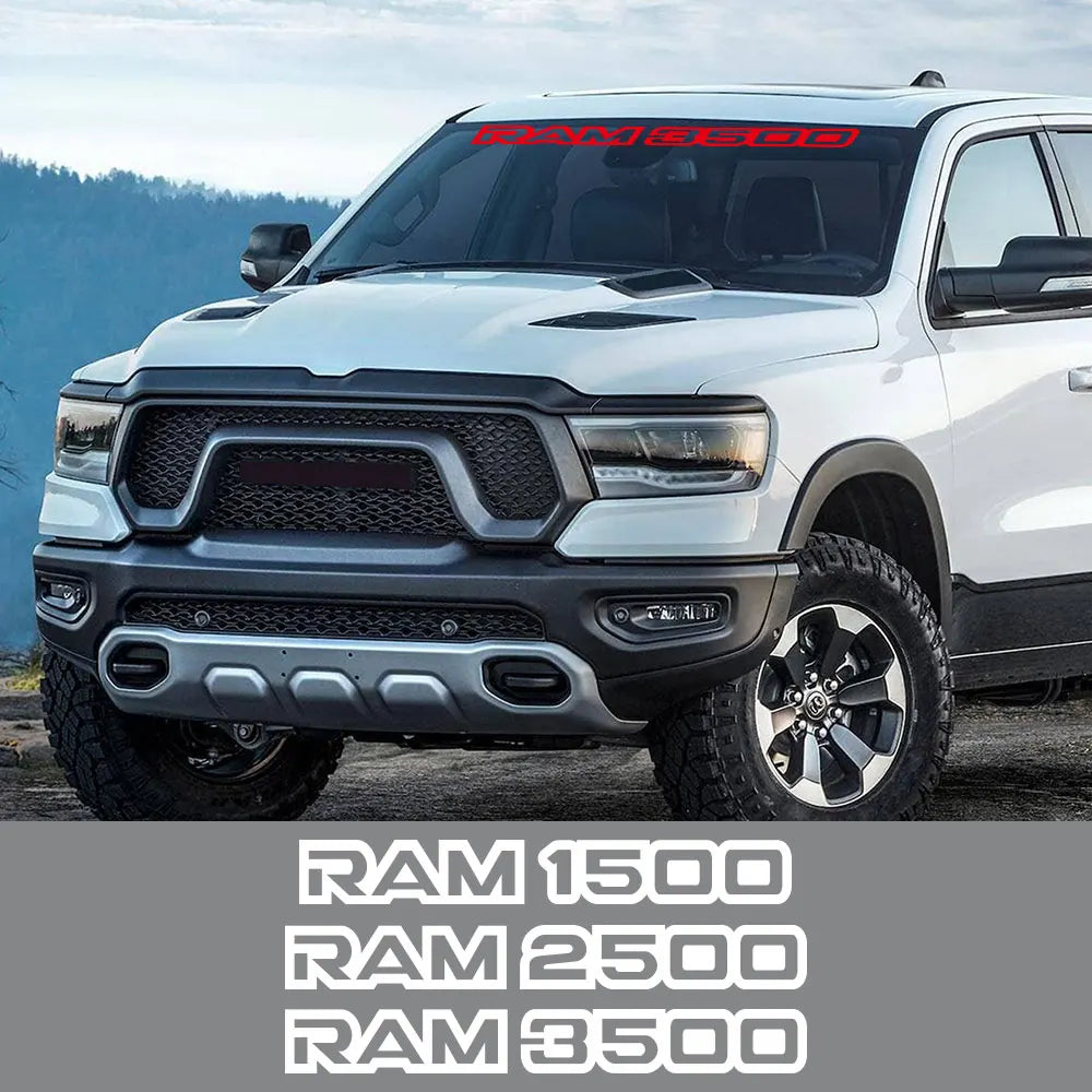 Front Windshield Logo Style Decal for Dodge RAM 1500 / 2500 / 3500 | Vinyl Truck Graphic Cover
