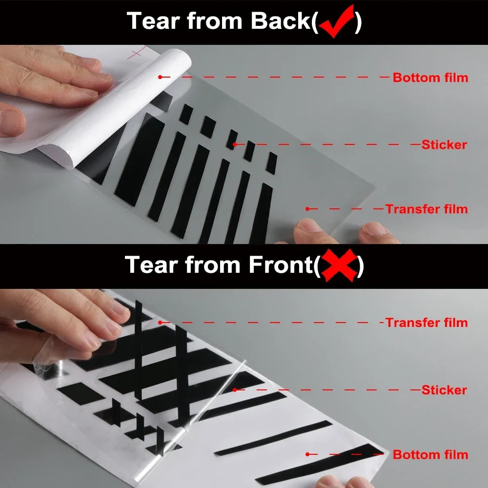 Tricolor Door Side Skirt Trim Decal for Audi TT (8N MK1, 8J MK2, 8S MK3) | 2-Piece Vinyl Coupe Graphic