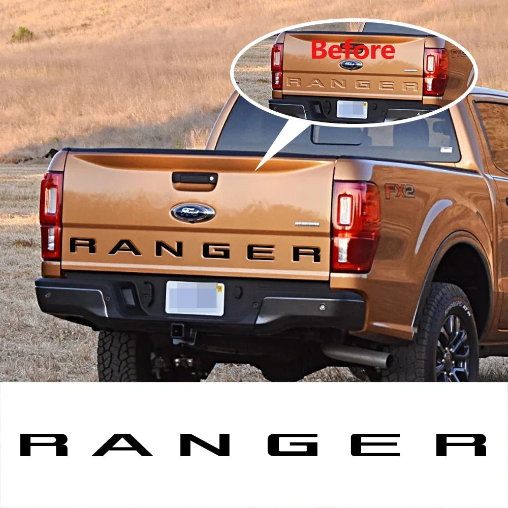 Tailgate Insert & Indent Letter Decal for Ford Ranger (2019–2021) | Vinyl Truck Sticker