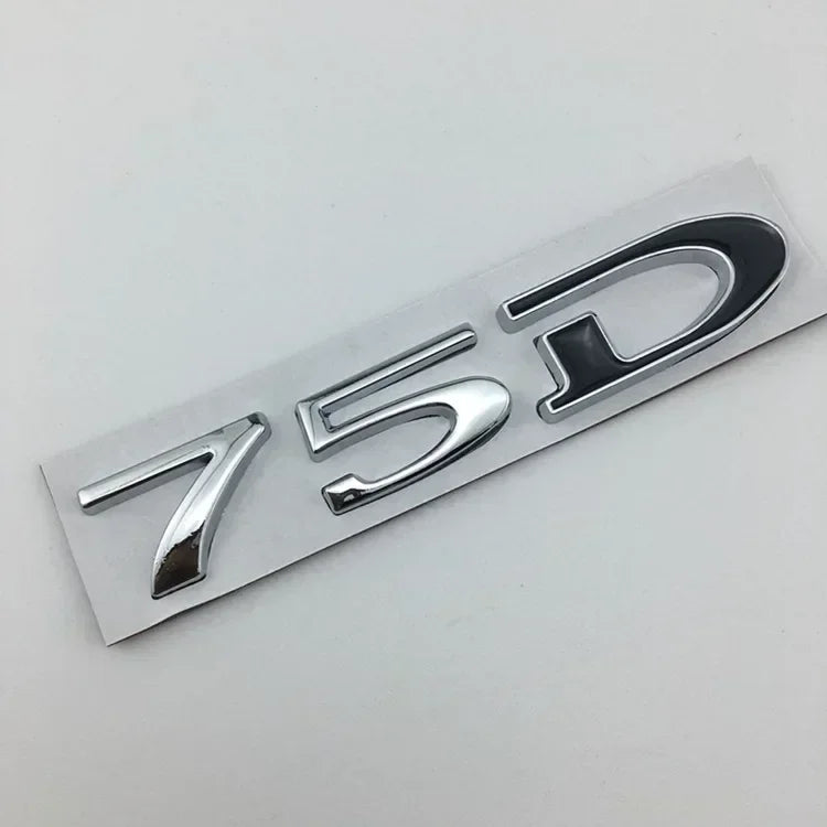 Rear Boot Trunk Tailgate Emblem Badge for Tesla Model 3 / S / X / Y | 75D 85D 90D 100D Sticker