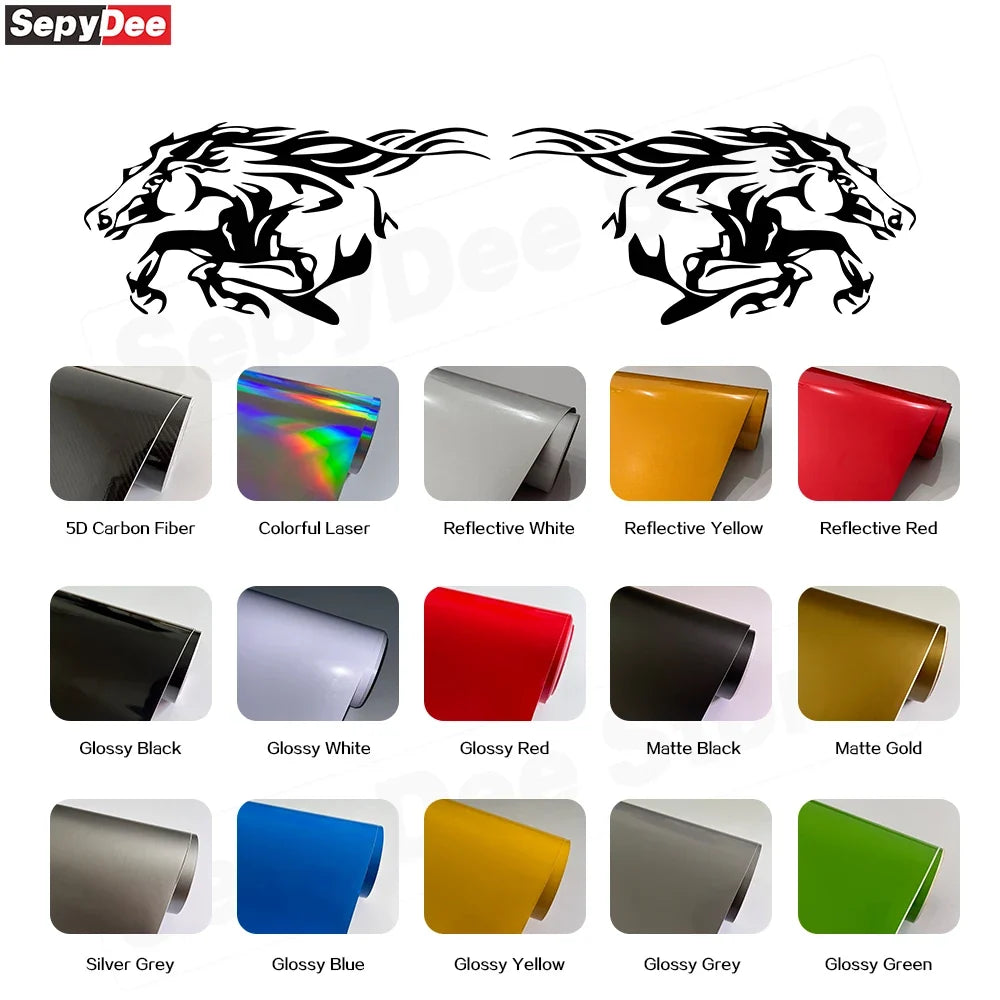 Running Horse Side & Rear Fender Decal | 2-Piece Vinyl for Mustang, Challenger, Porsche & Ford