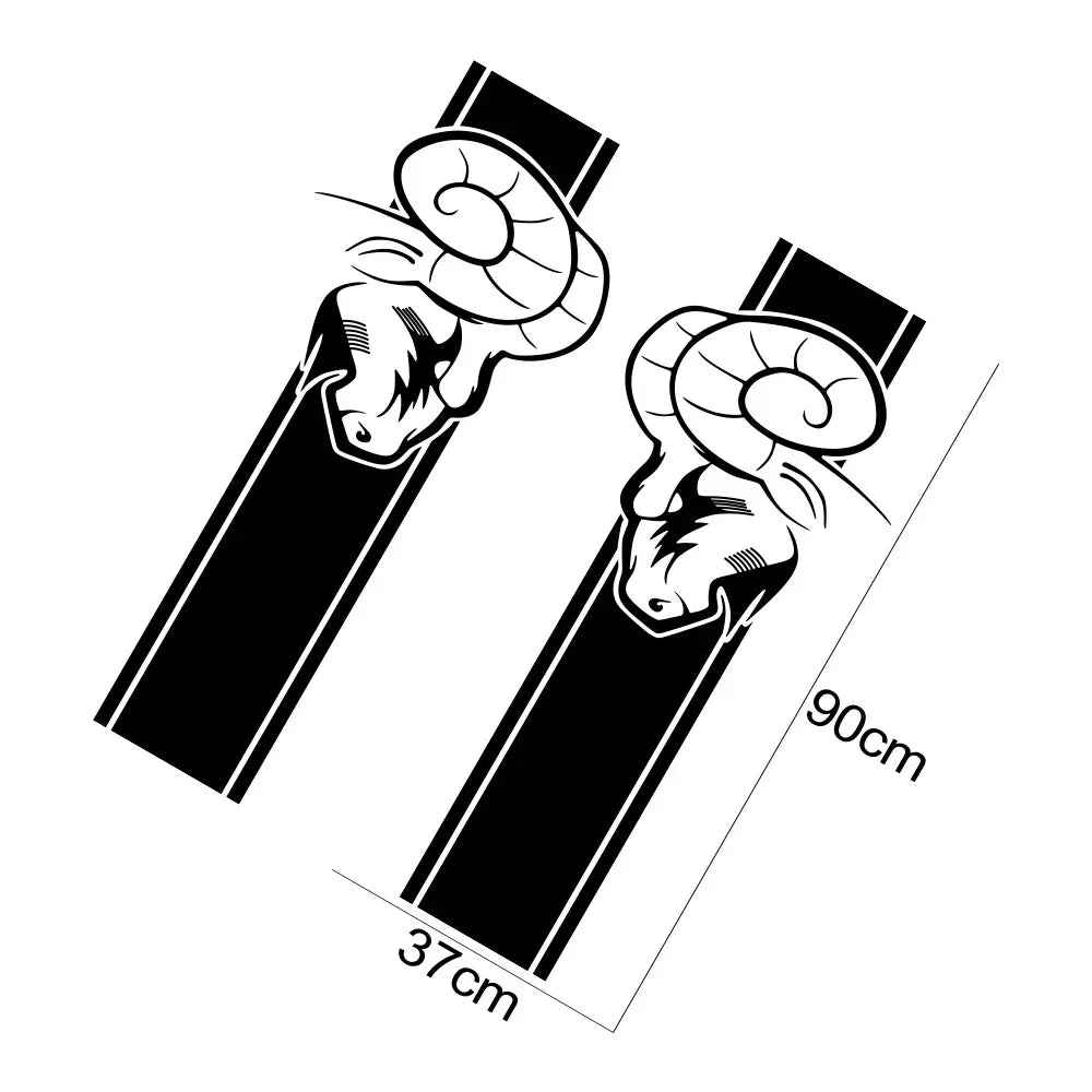 Dodge RAM Bed Side Graphic Kit – Pickup Truck Vinyl Decal Set (2 Pcs) | 1500, 2500, 3500, Rebel, TRX | 12 Finishes