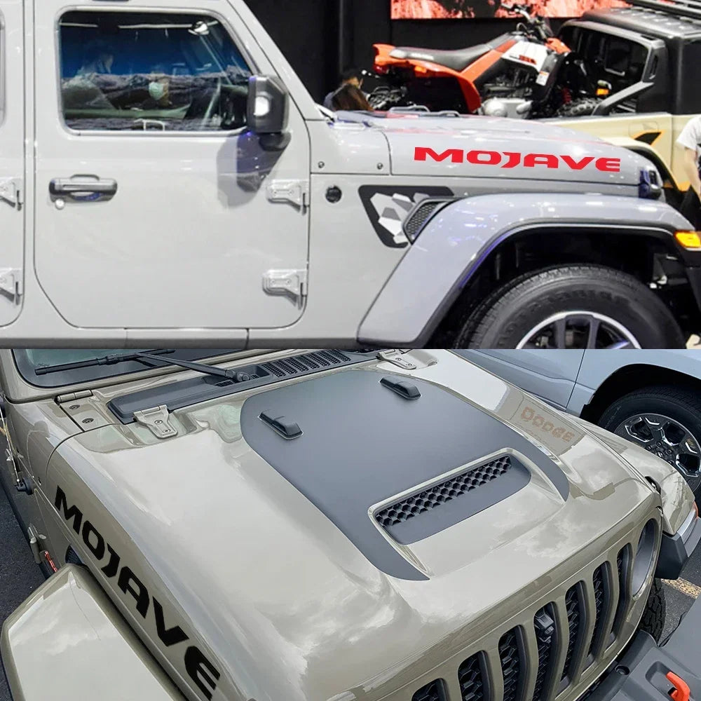 Jeep Gladiator Mojave Hood Decal – Vinyl Letter Graphic Sticker Set | Engine Hood Cover (2 Pcs)
