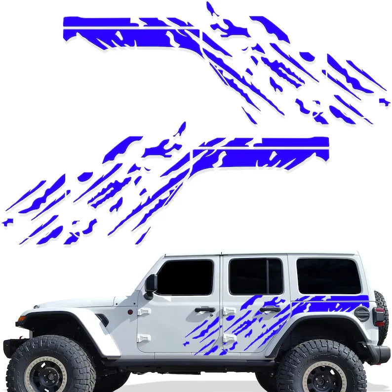 Jeep Wrangler JL 4-Door "Splash" Side Graphics Kit – 3M Vinyl Decal Wrap | 2018–2021 | Both Sides | 5 Colors