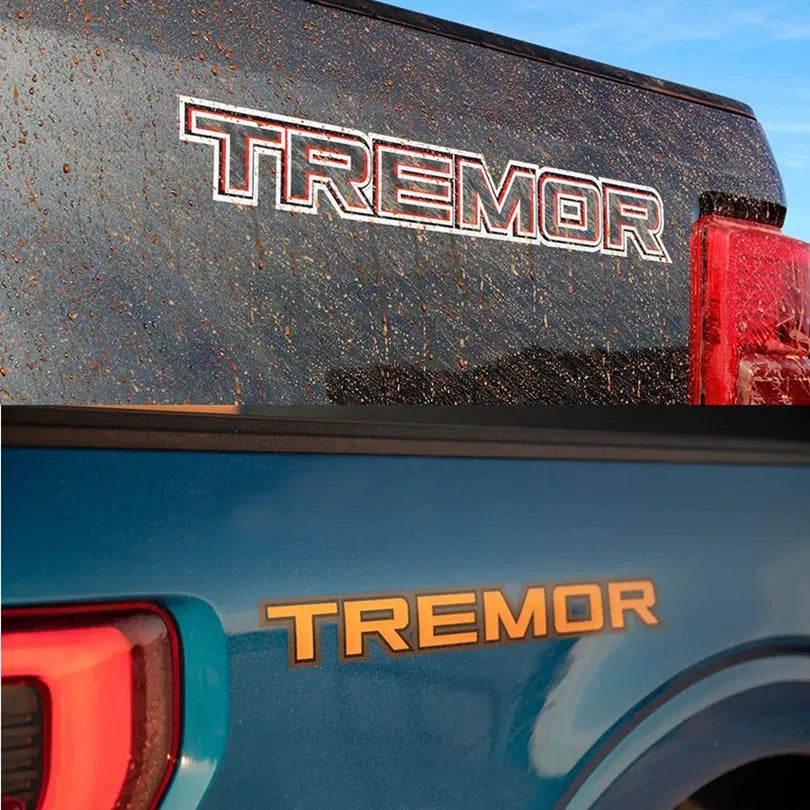 Off-Road Mountain Scratch Bedside Decal for Ford F-150 Tremor / Ranger / F-250 / F-350 | Orange Vinyl Pair