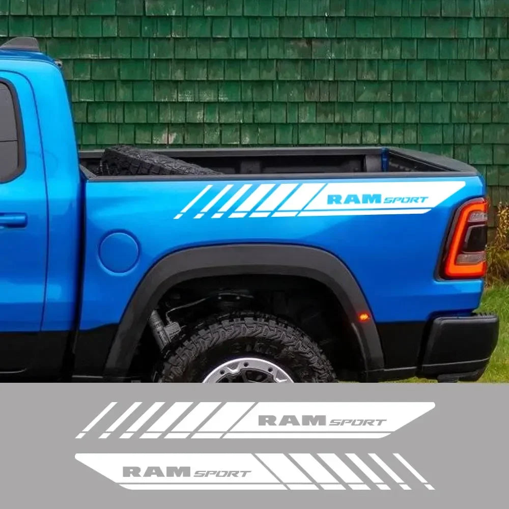 Sport Rear Trunk Side Letter Decal for Dodge RAM | 2-Piece Vinyl Truck Graphic