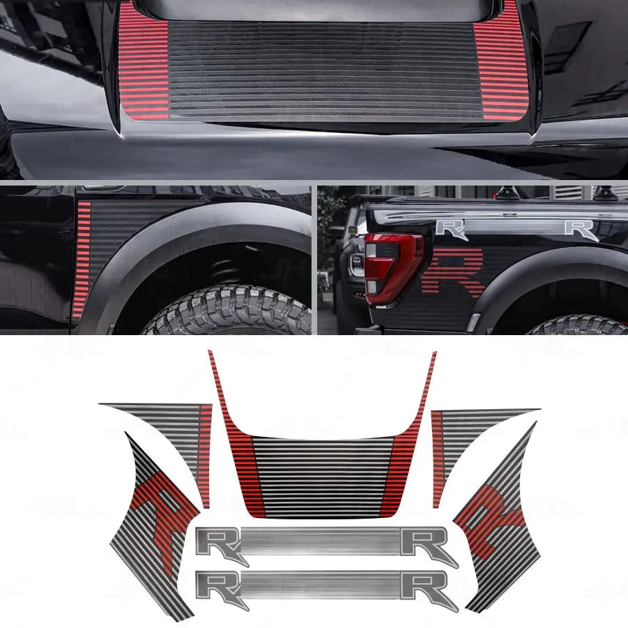 JHO Sport R Precut Bedside & Hood Wrap Kit for Ford F-150 Raptor (2022-2025) | Matte Stripe