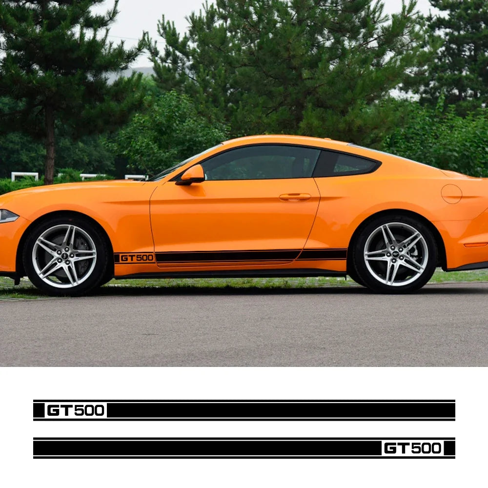 Long Door Side Skirt Stripe Decal for Ford Mustang Shelby GT500 | Sport Vinyl Sticker