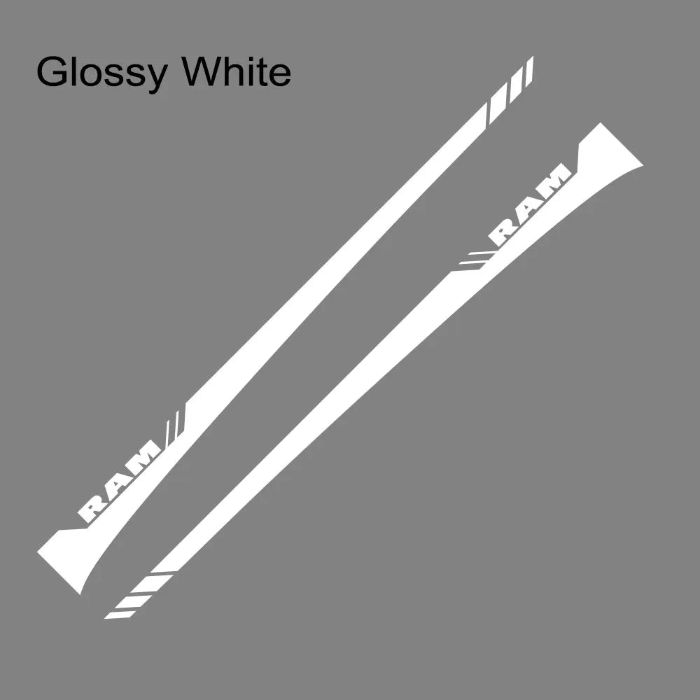 Dodge RAM Door Side Skirt Graphic Decal Kit (2 Pcs) – Custom Vinyl Sticker | 1500, 2500, Rebel, RTX | 12 Finishes