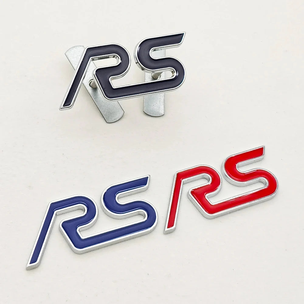 3D Metal RS Logo Badge | Grille, Fender & Trunk Sticker for Ford Fiesta / Focus RS
