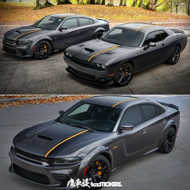 Stylish Dynamic Full-Body Appearance Vinyl Decal Kit for Dodge Charger | PVC Personality Wrap