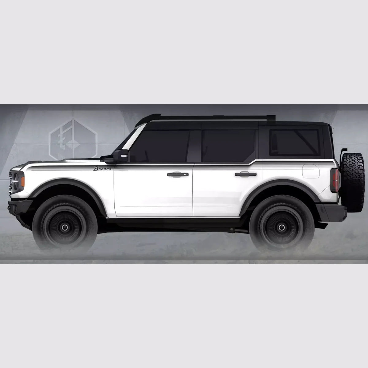 Colored Side & Waistline Stripe Decal for Ford Bronco (2021–2023) | Blackout Vinyl Body Wrap