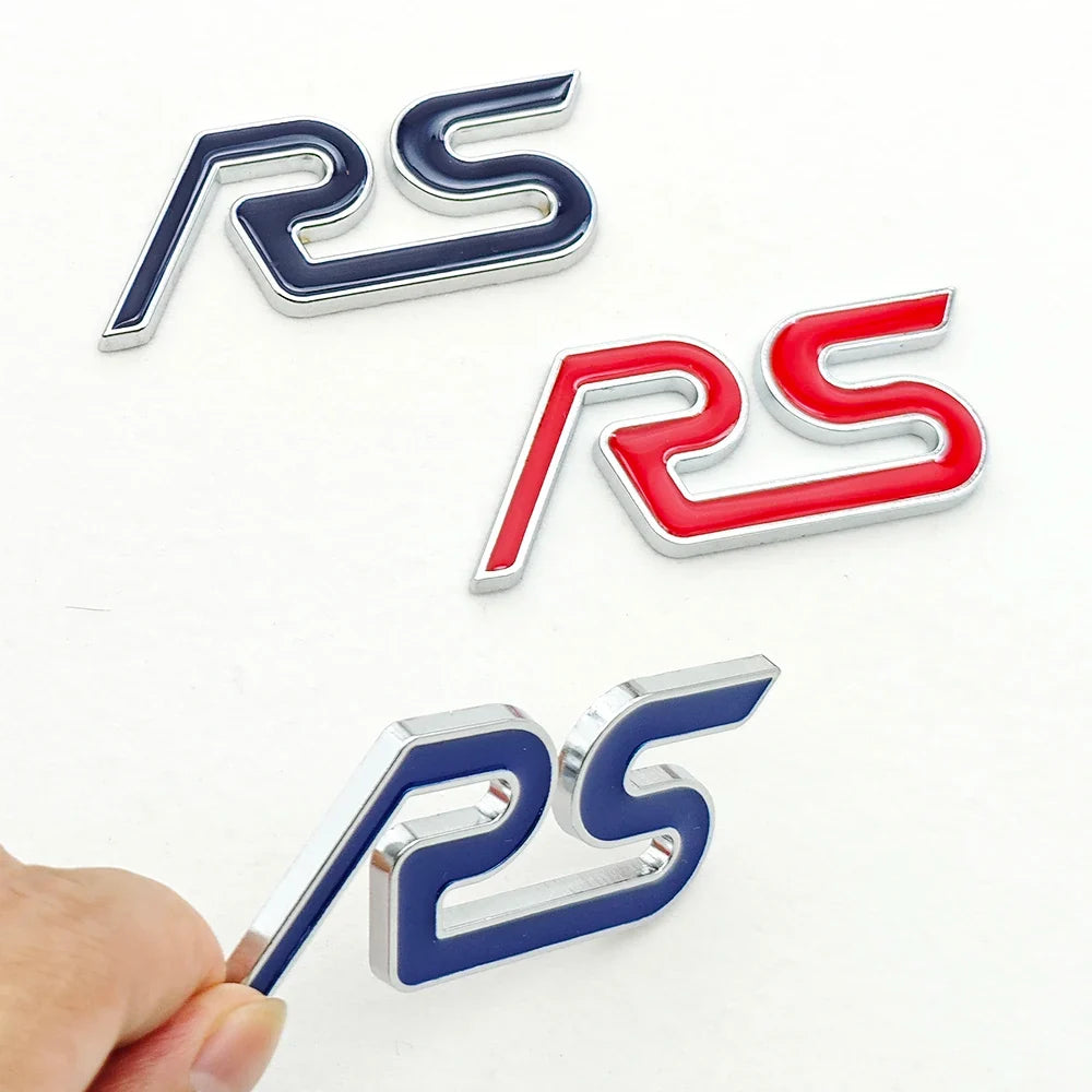 3D Metal RS Logo Badge | Grille, Fender & Trunk Sticker for Ford Fiesta / Focus RS