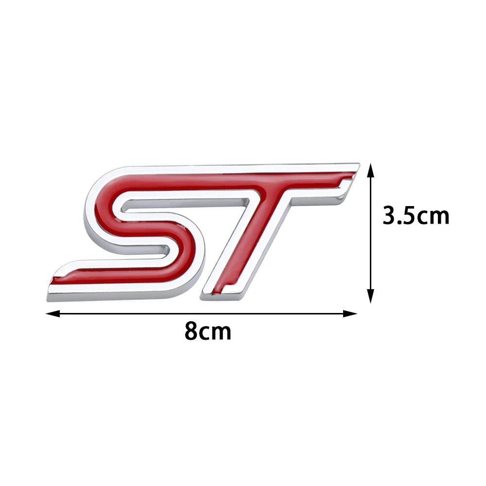 Aluminum Alloy ST Emblem | Grille, Body & Trunk Sticker for Ford ST Models
