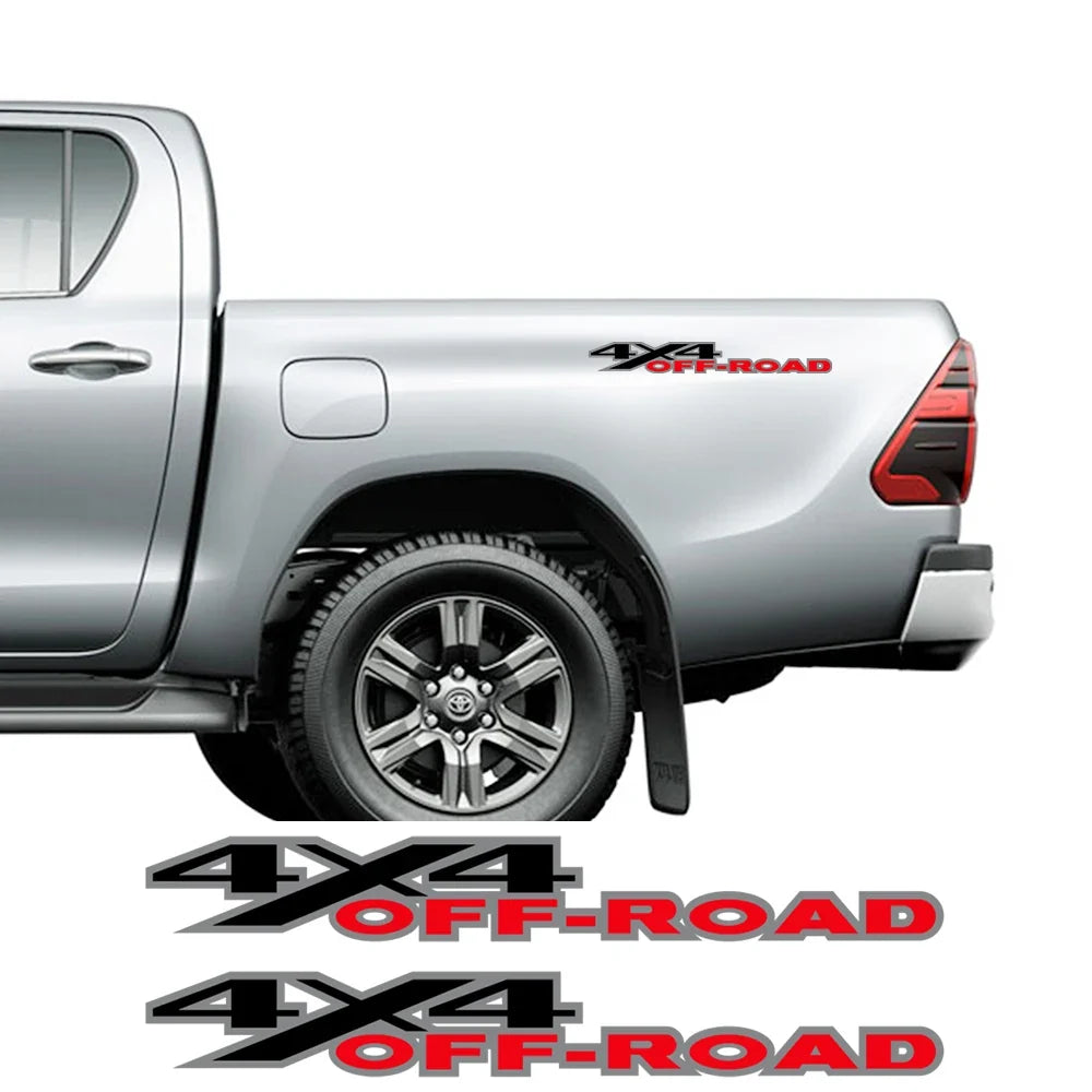 4x4 Off-Road Graphic Decal for Ford F-150 / Silverado / Sierra / RAM / Dmax | 2-Piece Trunk Vinyl Sticker