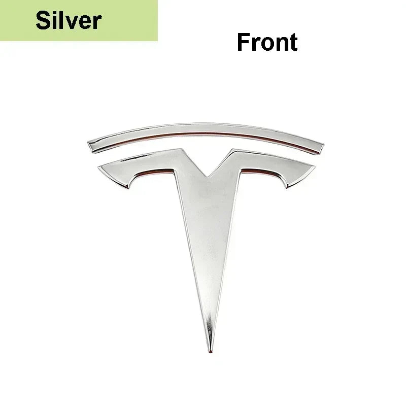 Zinc Alloy Front Hood Logo Sticker for Tesla Model 3 / Model Y | Auto Body Styling Emblem