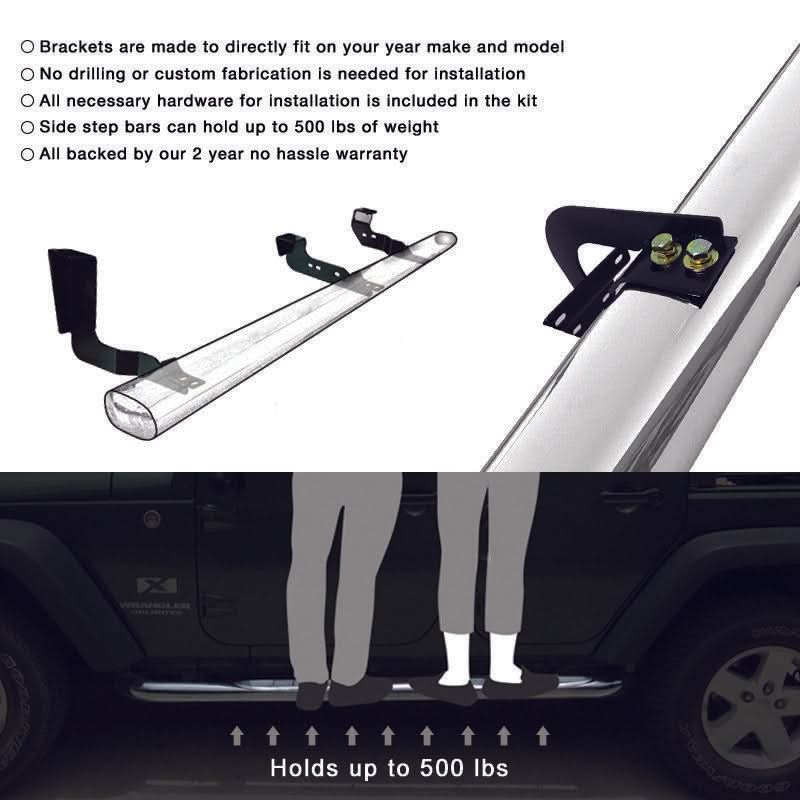 1999-2018 Silverado Nerf Bars Side Step Bars Running Boards Steel T304