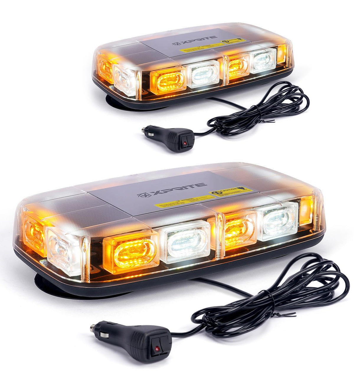 Xprite 2PCS Upgraded 12" 72LED Rooftop Mini Strobe Lights with Magnetic Base