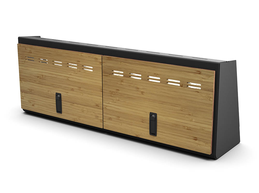 40" Shallow Upper Cabinet Black - Bamboo Door