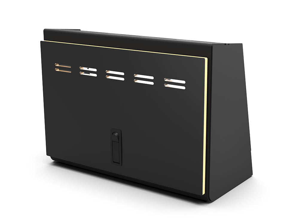 20" Shallow Upper Cabinet - Black - Black Door