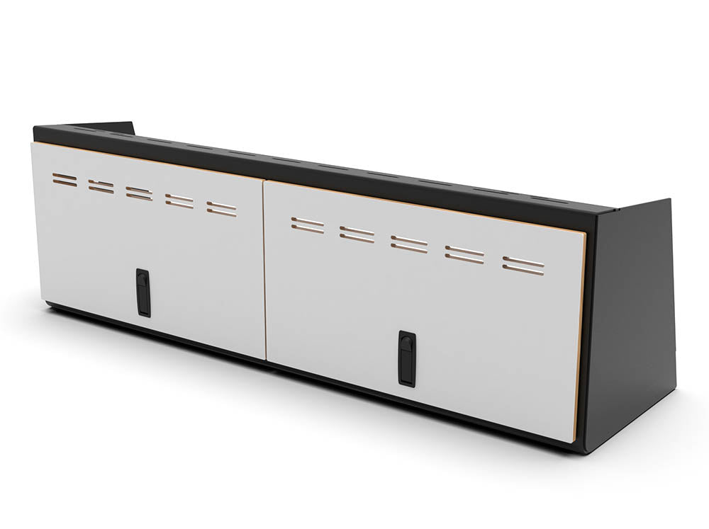 48" Upper Cabinet Black - White Door