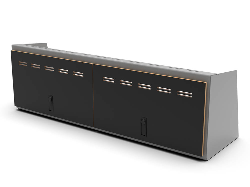 48" Upper Cabinet Grey - Black Door